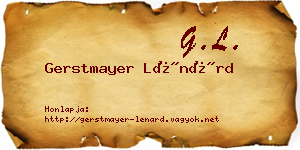 Gerstmayer Lénárd névjegykártya